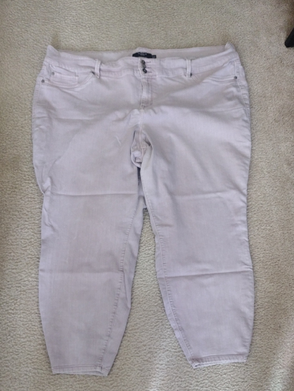 torrid Pale Pink Cropped Stretch Skinny  Leg Jeans
